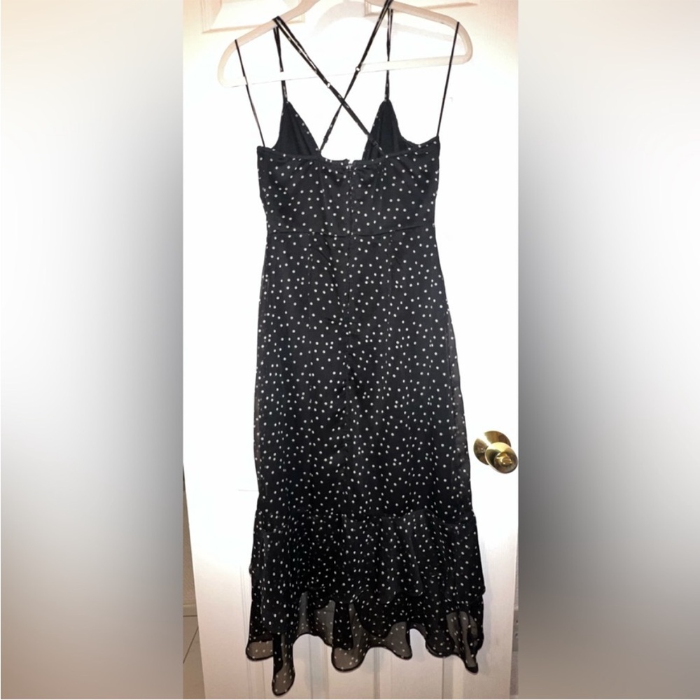 Miami Black and White Polka Dot Midi Dress - Picture 4 of 6